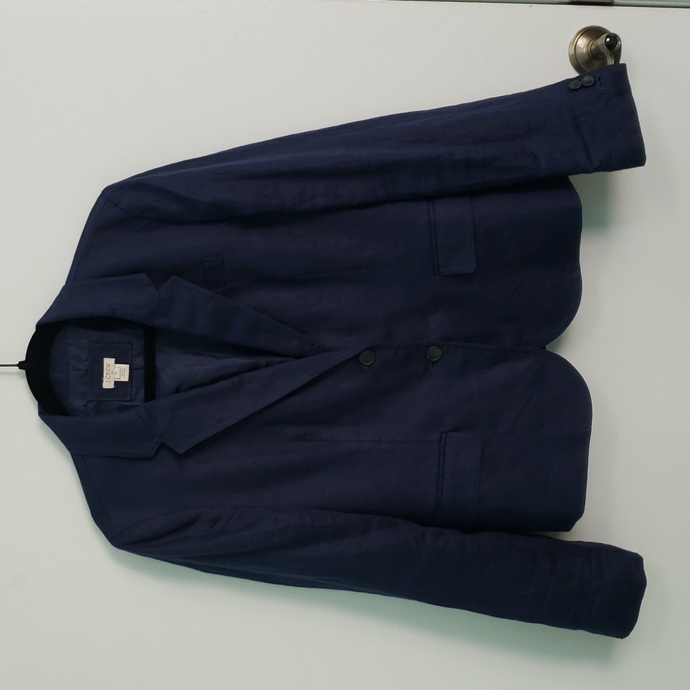 J Crew Linen Blazer Navy